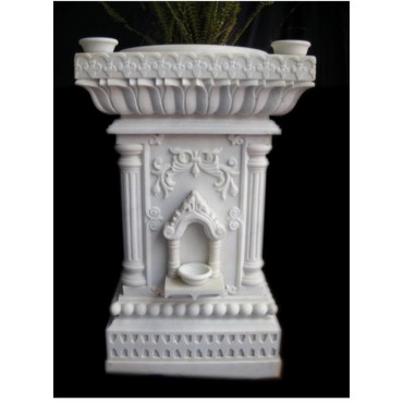 Marble Carved Majestic Tulsi Pot